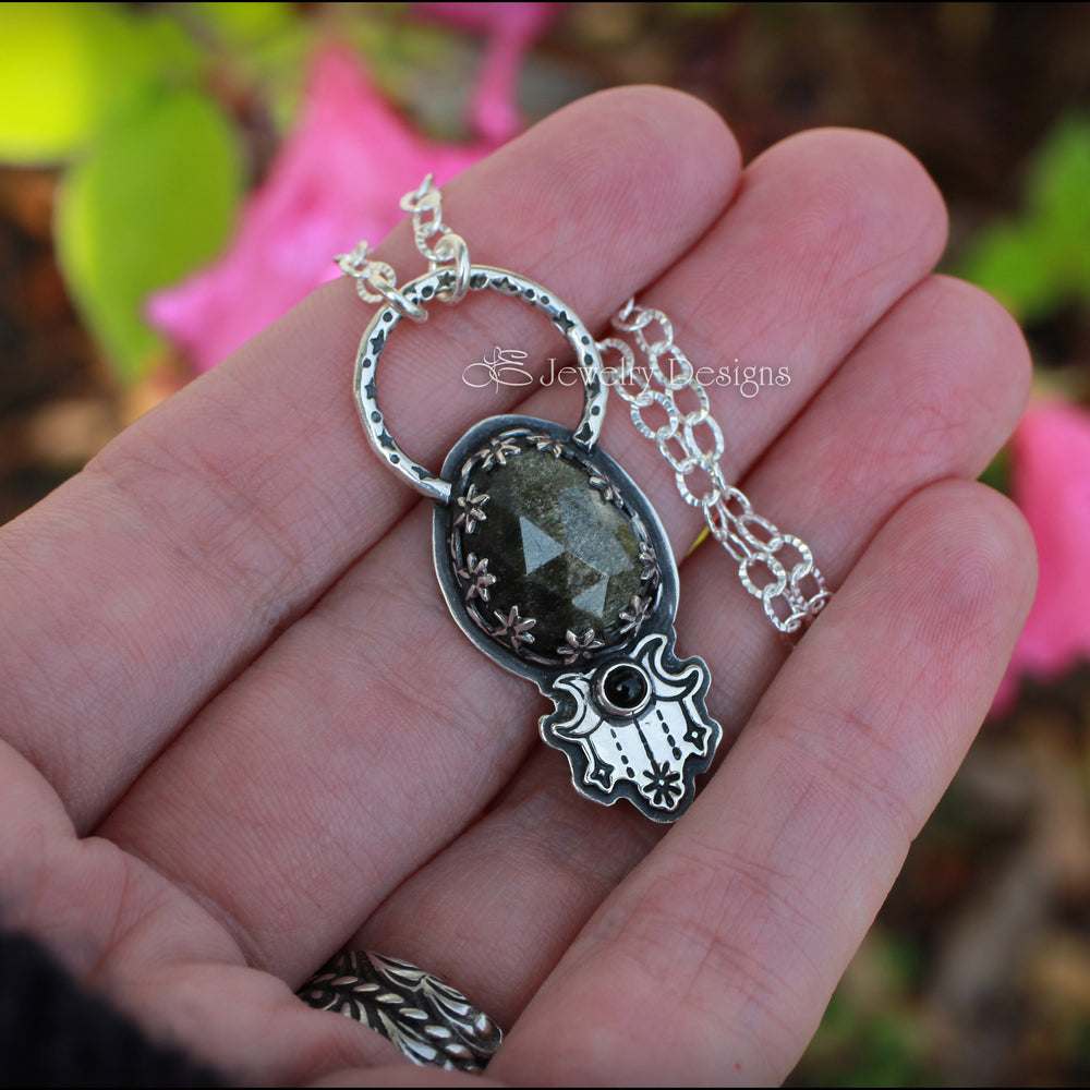 
                  
                    Sterling Moon Phase Obsidian Necklace - LE Jewelry Designs
                  
                
