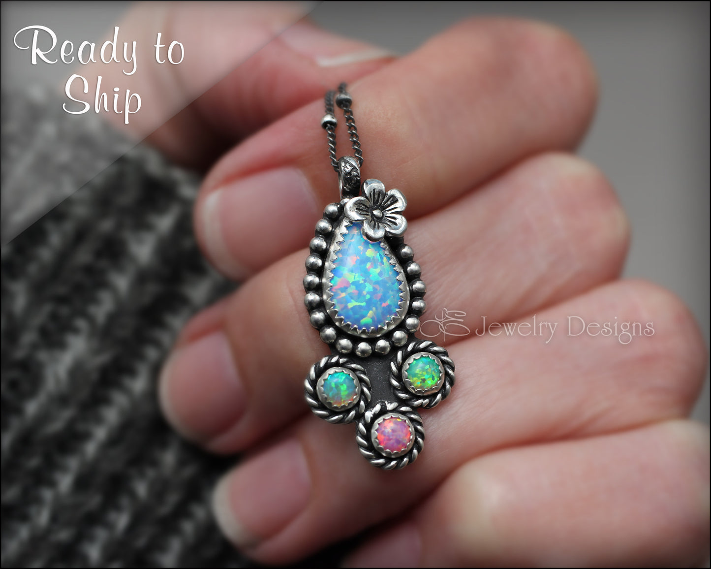 Multi Opal Artisan Necklace - LE Jewelry Designs