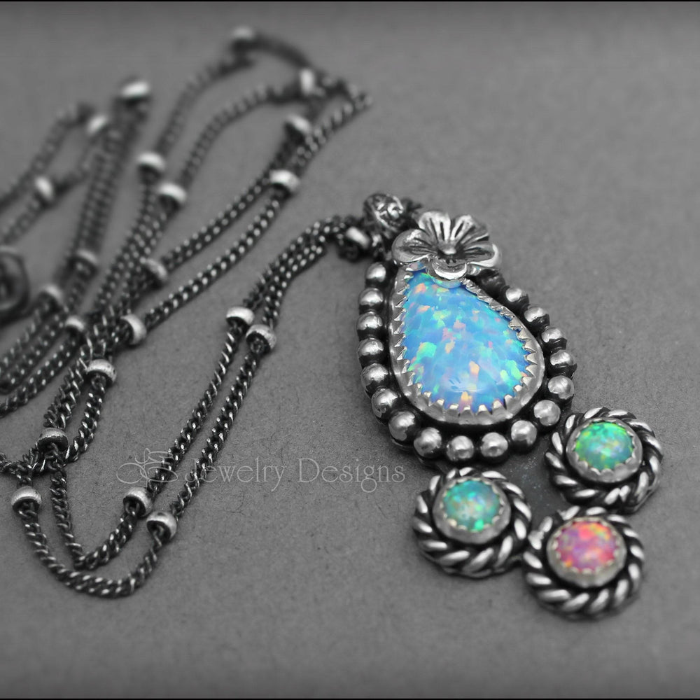 Multi Opal Artisan Necklace - LE Jewelry Designs