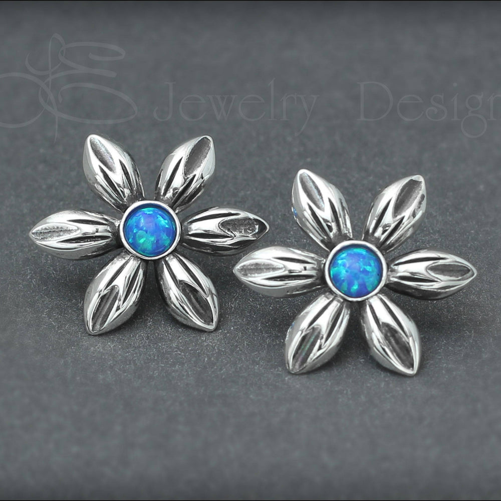 Opal Flower Earrings - (choose your color) - LE Jewelry Designs