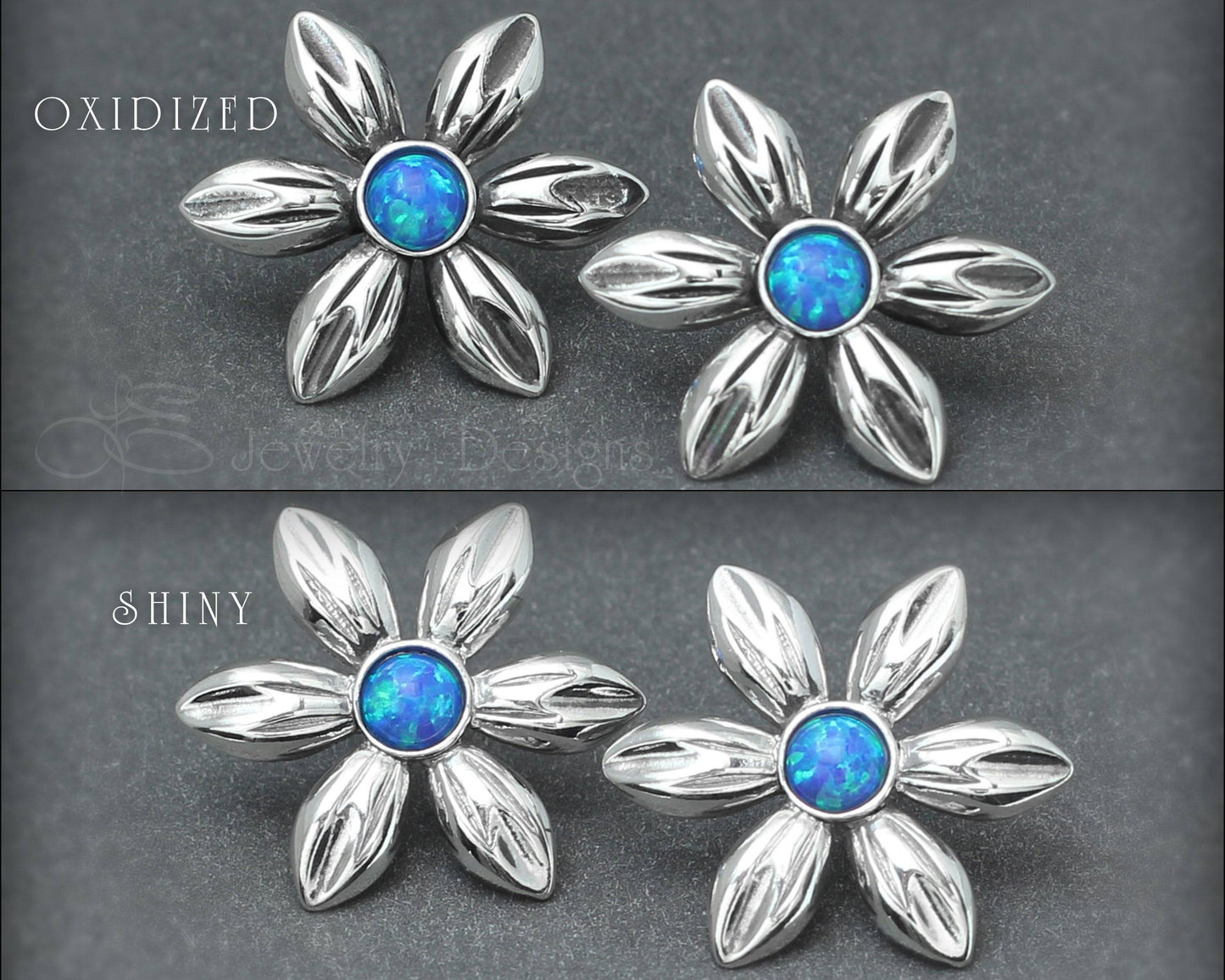 Opal Flower Earrings - (choose your color) - LE Jewelry Designs