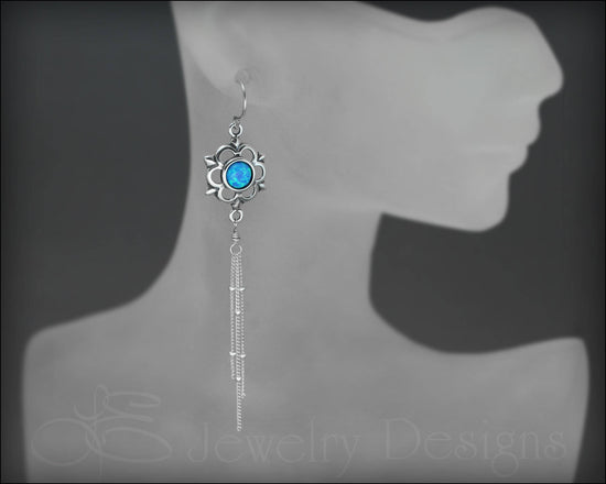 Sterling Flower Opal Earrings - (choose color) - LE Jewelry Designs