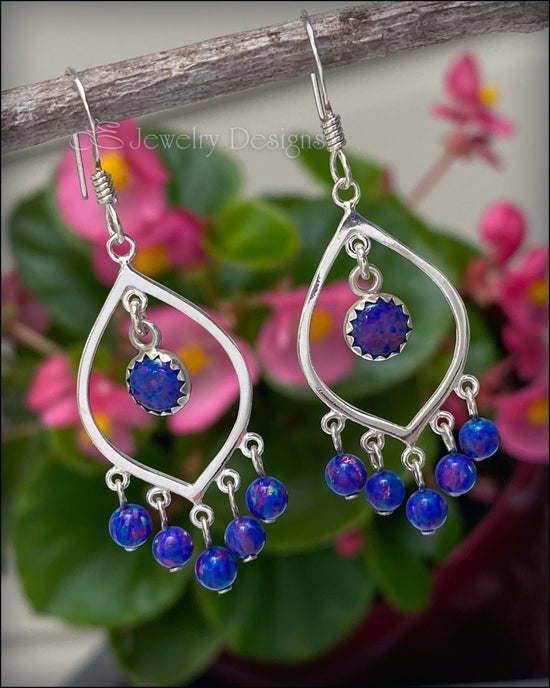 Sterling Silver Opal Chandelier Earrings - LE Jewelry Designs