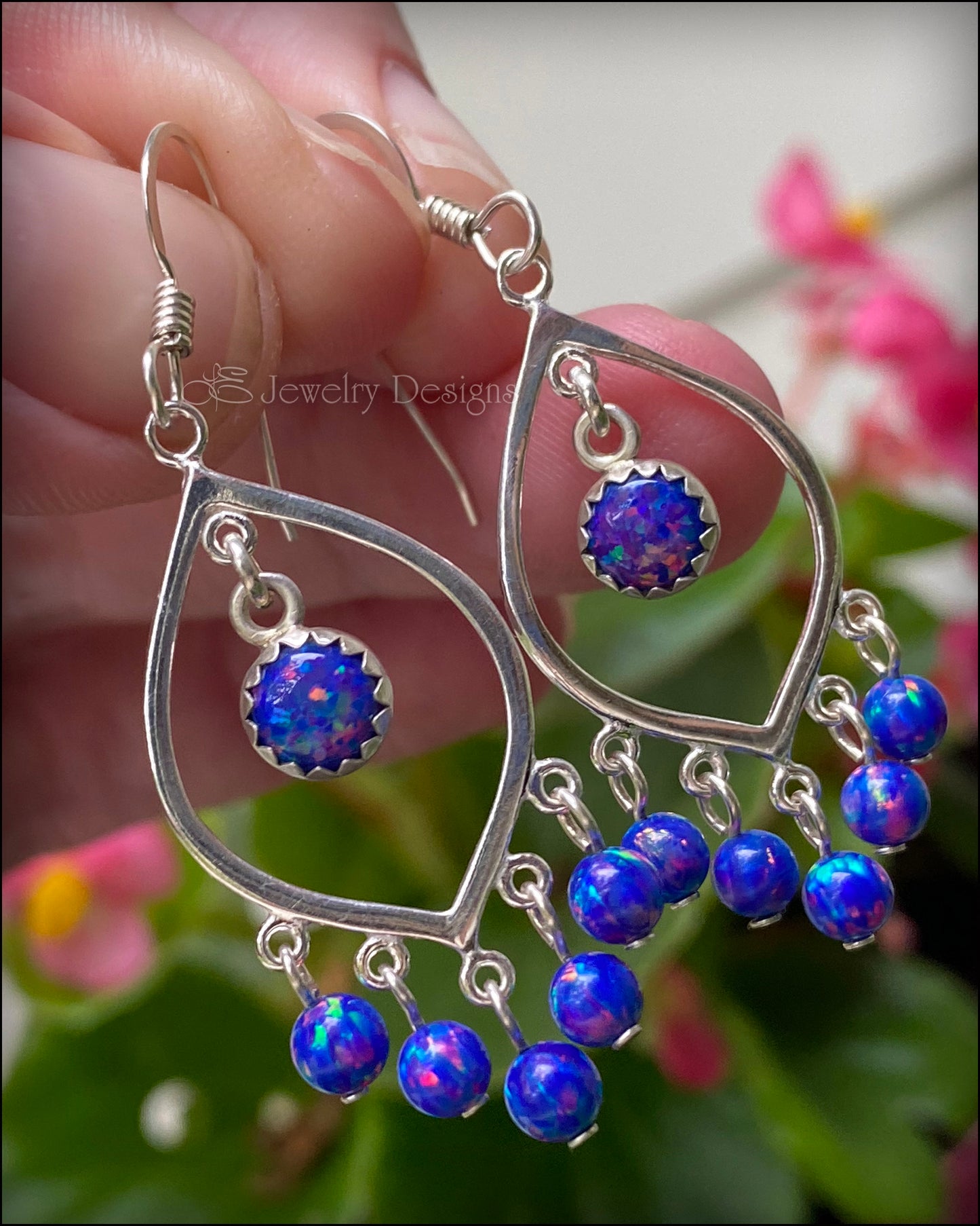 Sterling Silver Opal Chandelier Earrings - LE Jewelry Designs