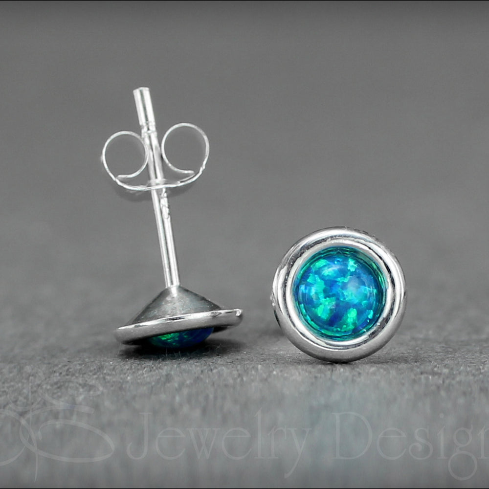 
                  
                    Sterling Silver Opal Saucer Stud Earrings (6mm) - LE Jewelry Designs
                  
                