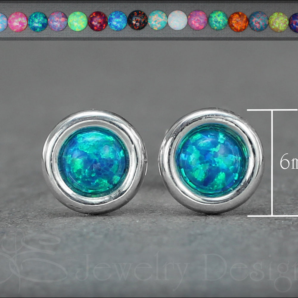 
                  
                    Sterling Silver Opal Saucer Stud Earrings (6mm) - LE Jewelry Designs
                  
                