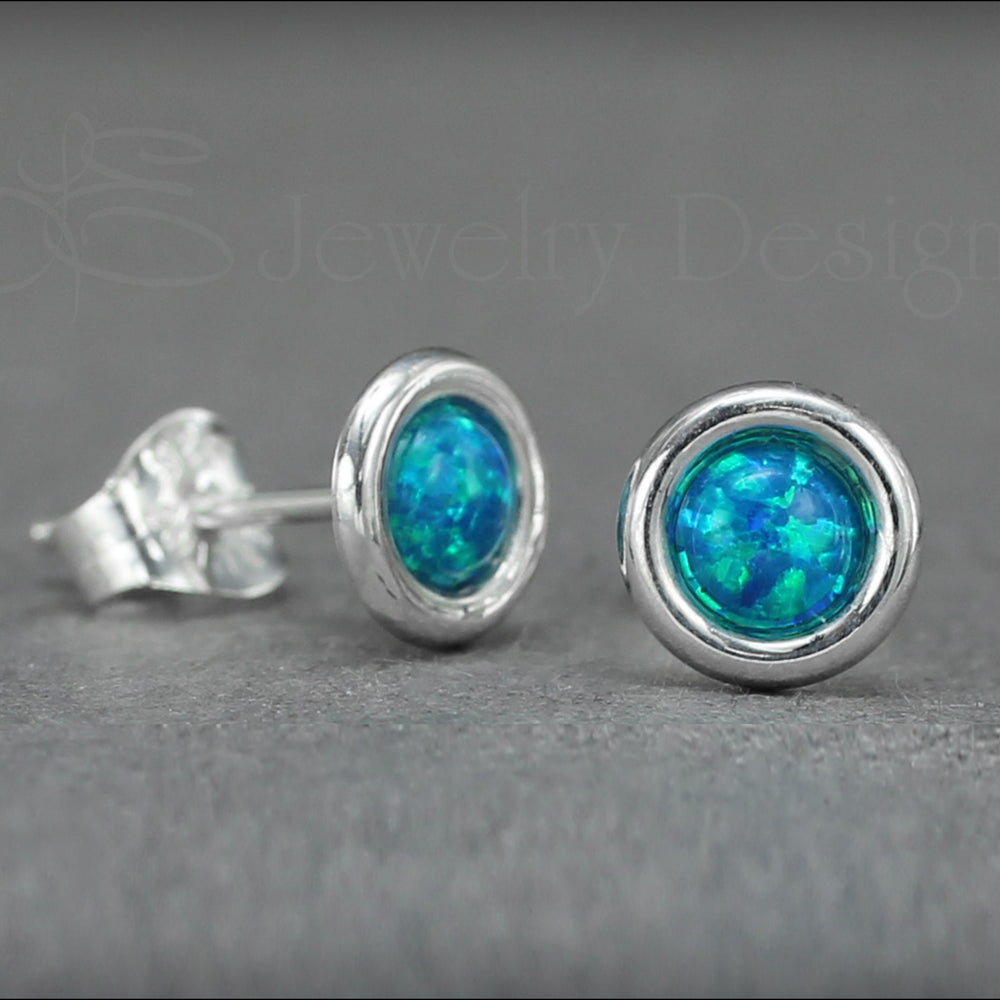 
                  
                    Sterling Silver Opal Saucer Stud Earrings (6mm) - LE Jewelry Designs
                  
                