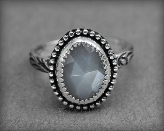 Load image into Gallery viewer, Grey Rose Cut Moonstone Ring - LE Jewelry Designs
