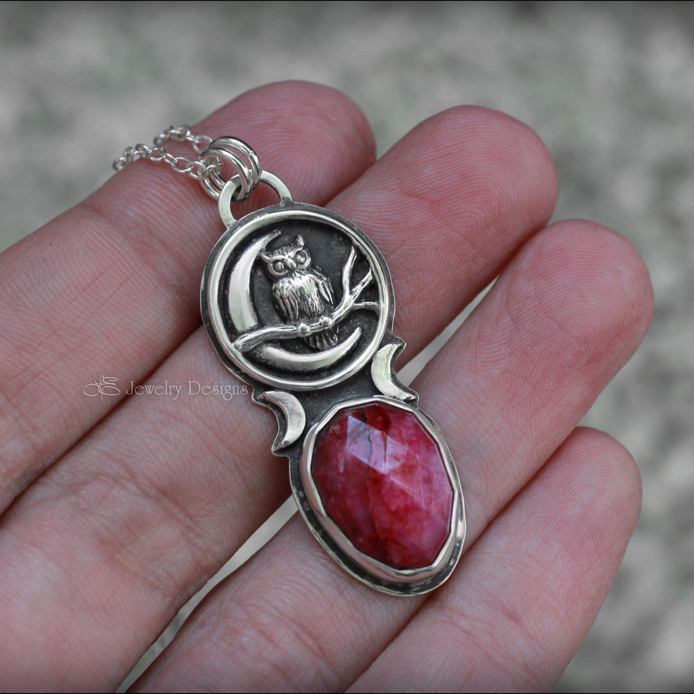 
                  
                    Sterling Silver Owl & Moon Artisan Pendant - LE Jewelry Designs
                  
                