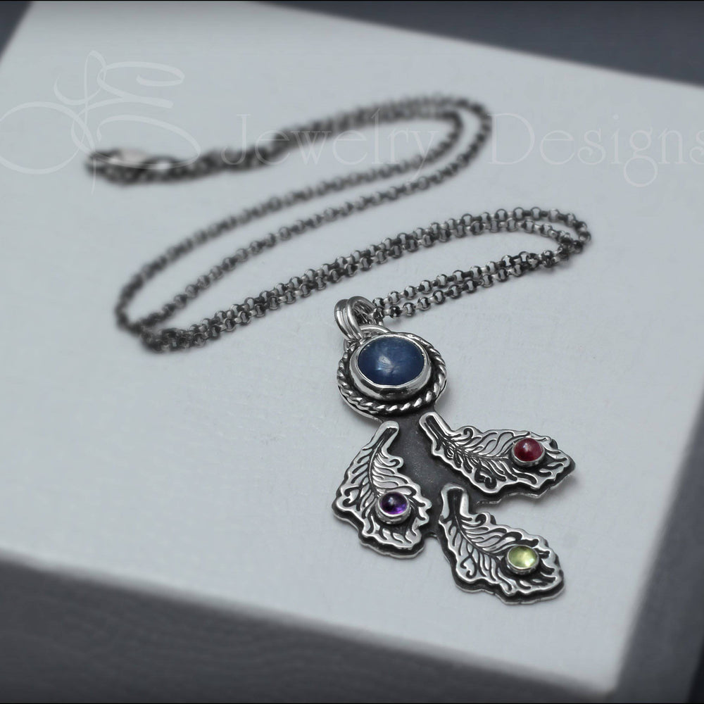 
                  
                    Gemstone Peacock Feather Necklace - LE Jewelry Designs
                  
                