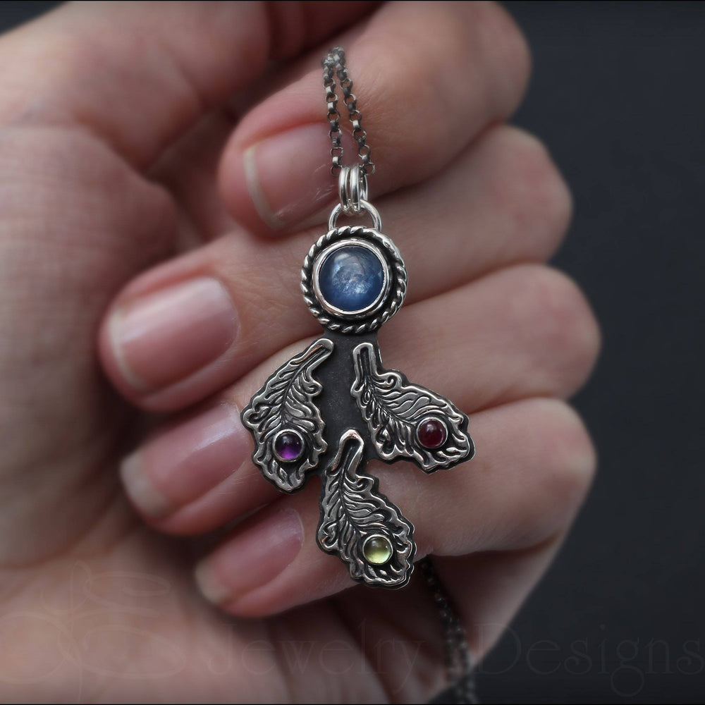
                  
                    Gemstone Peacock Feather Necklace - LE Jewelry Designs
                  
                
