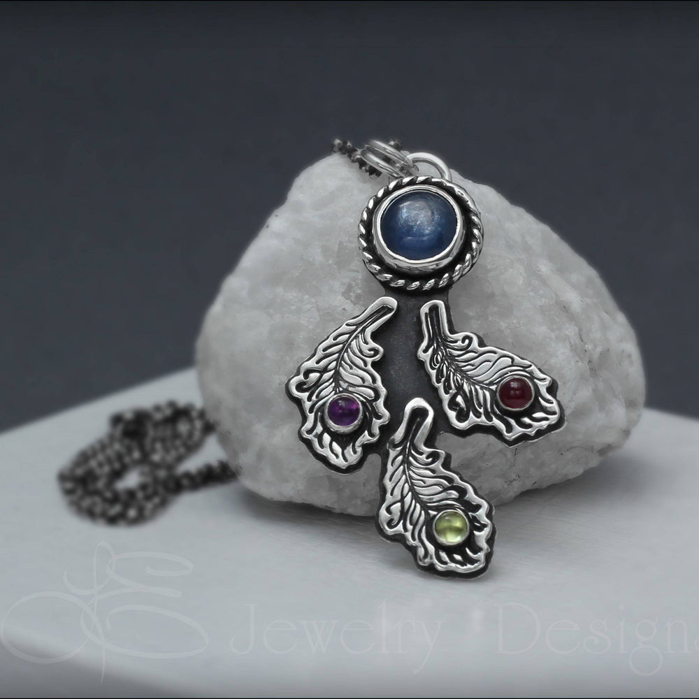 
                  
                    Gemstone Peacock Feather Necklace - LE Jewelry Designs
                  
                