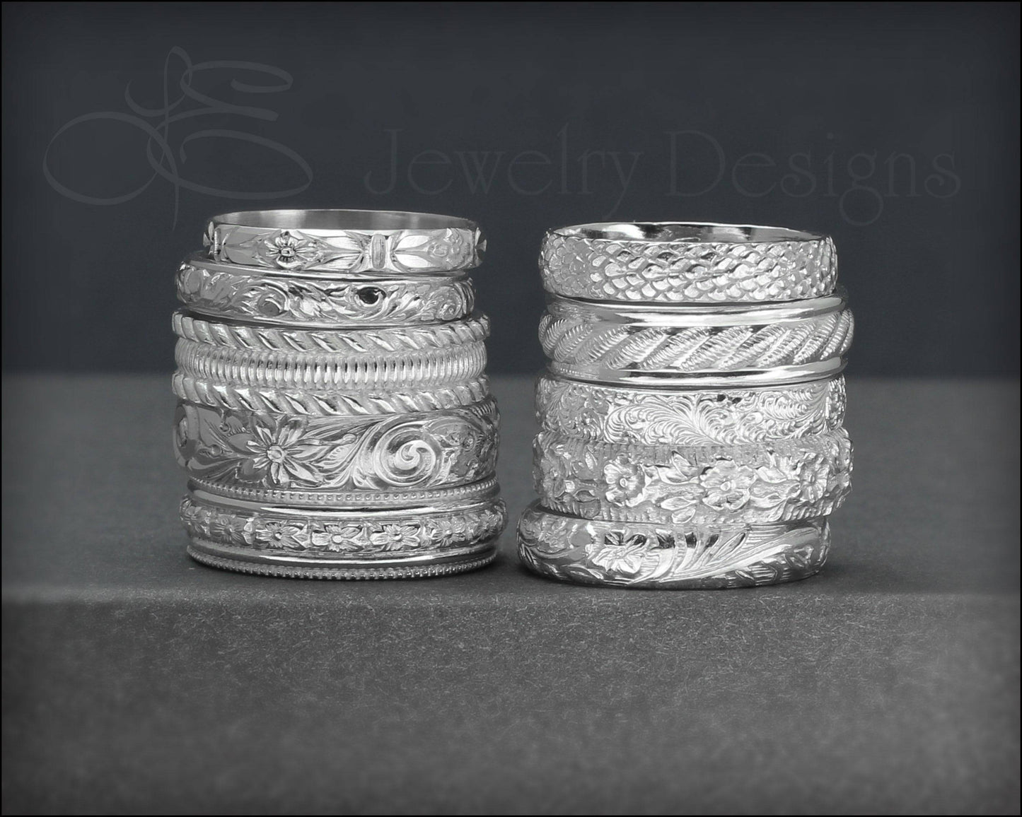 Load image into Gallery viewer, Sterling Pattern Bands - LE Jewelry Designs
