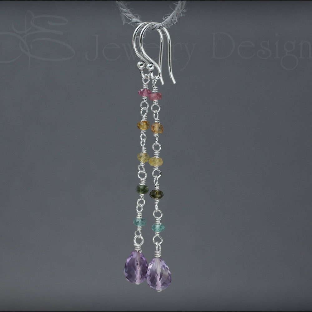 
                  
                    Rainbow Tourmaline Drop Earrings - LE Jewelry Designs
                  
                