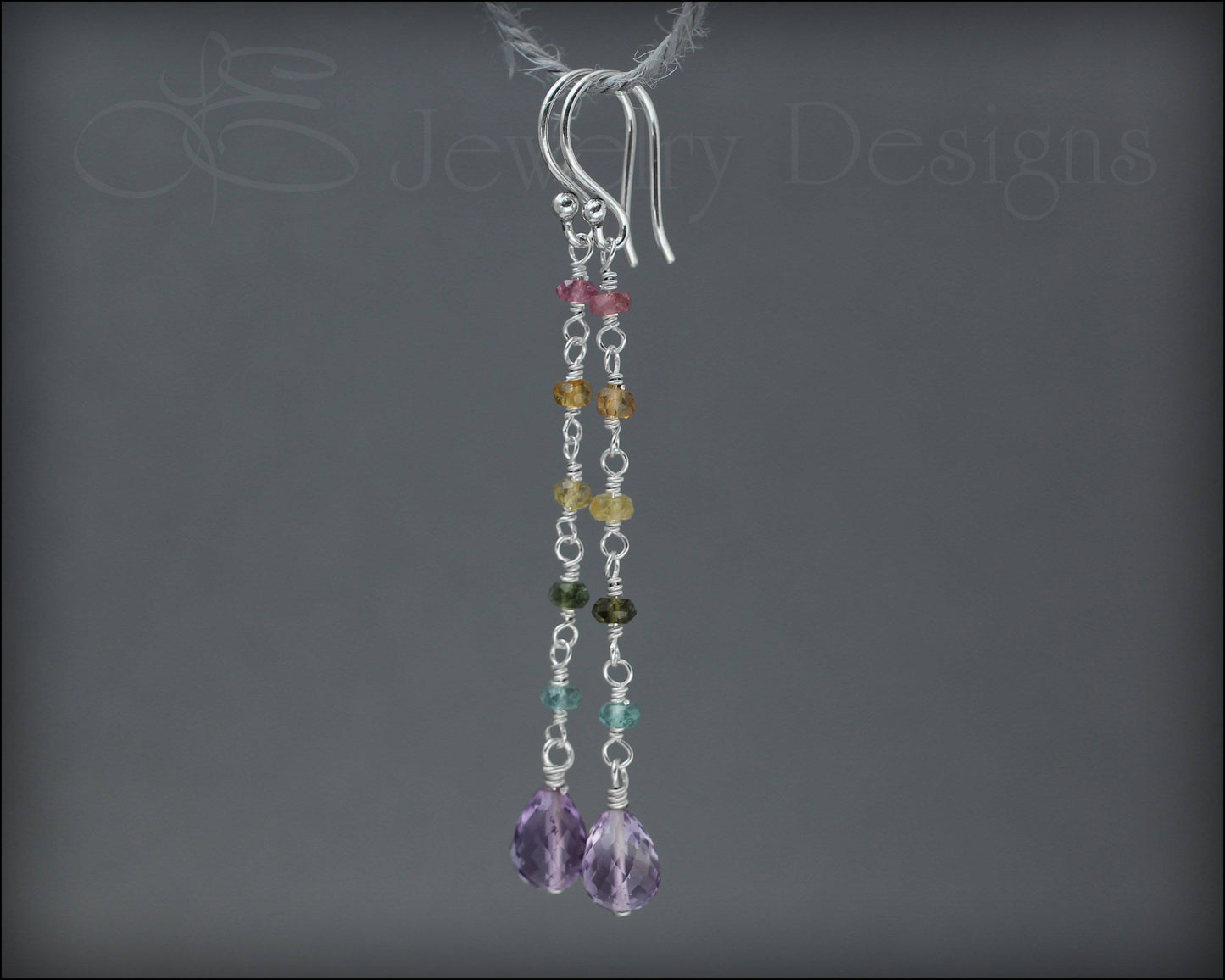 Rainbow Tourmaline Drop Earrings - LE Jewelry Designs