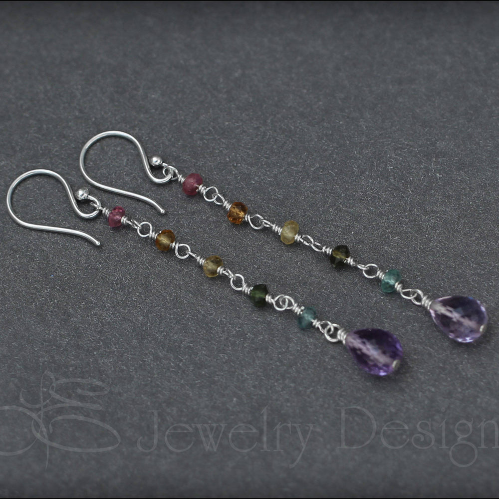 
                  
                    Rainbow Tourmaline Drop Earrings - LE Jewelry Designs
                  
                