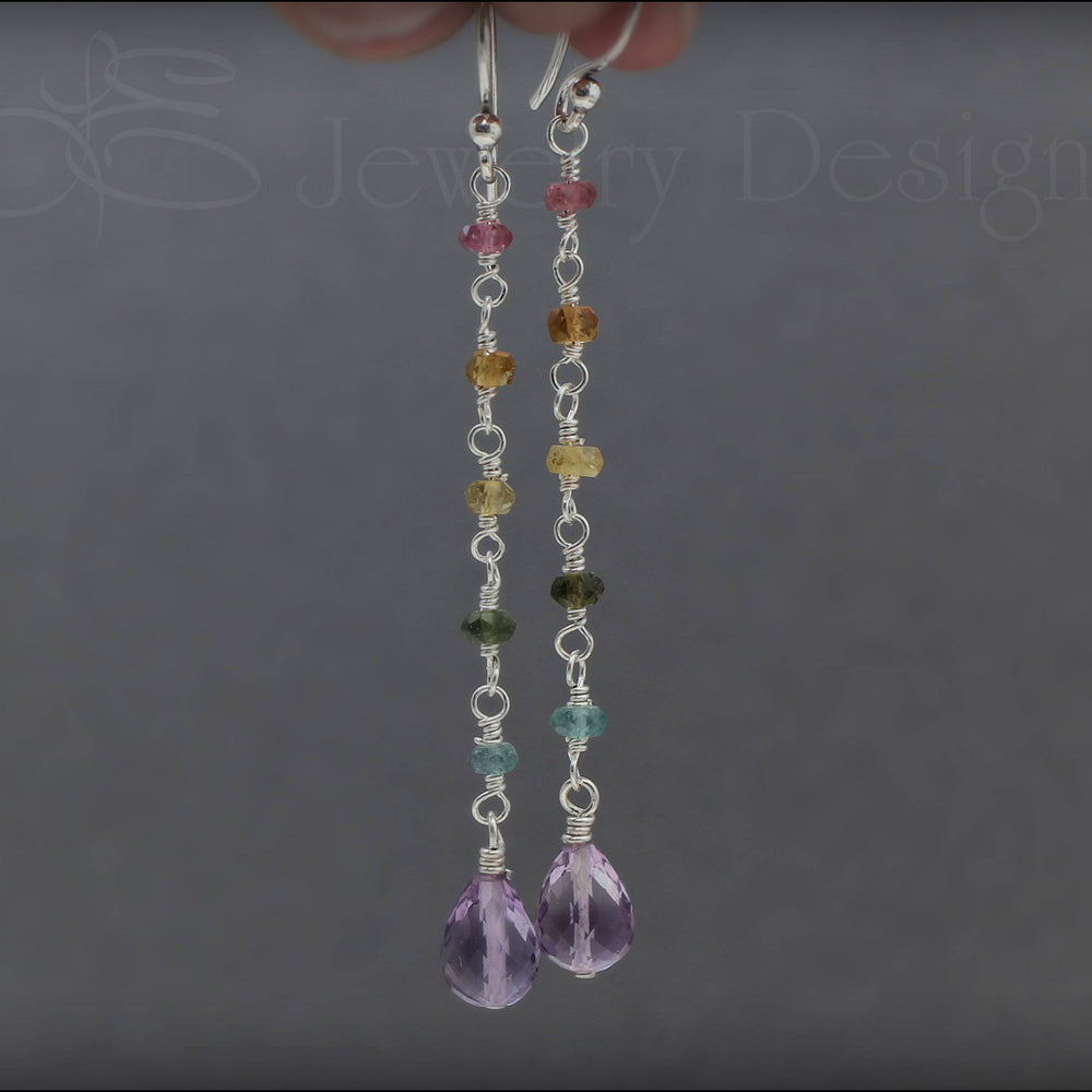 
                  
                    Rainbow Tourmaline Drop Earrings - LE Jewelry Designs
                  
                