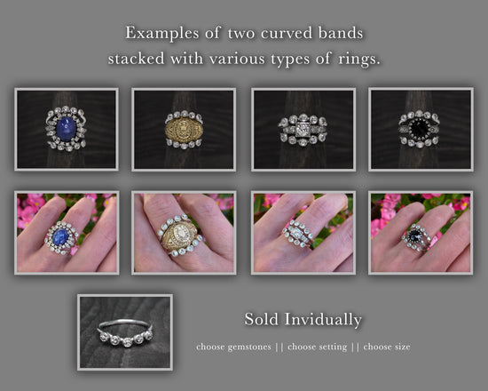 Load image into Gallery viewer, Sterling Curved Gemstone Ring Enhancer - LE Jewelry Designs
