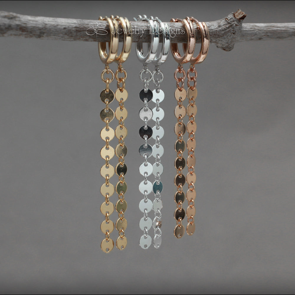 
                  
                    Sequin Chain Hoop Earrings (sterling, 14k gold-filled) - LE Jewelry Designs
                  
                