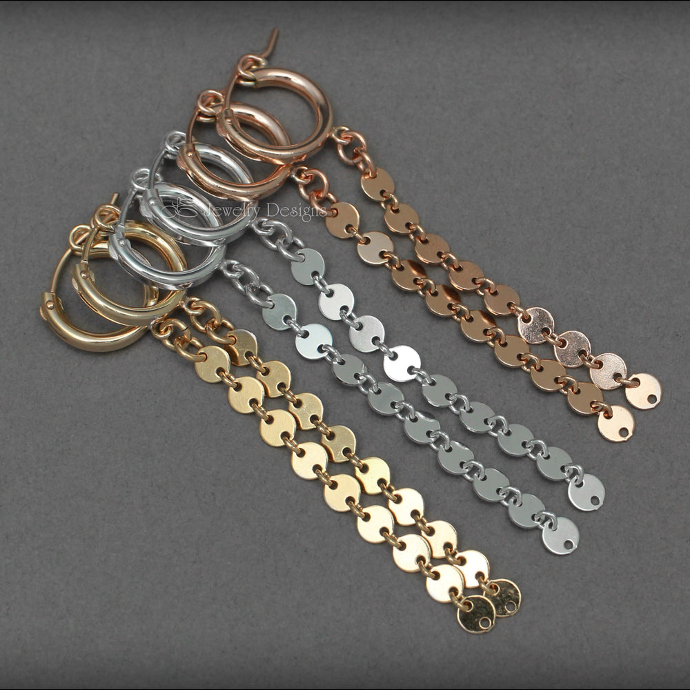
                  
                    Sequin Chain Hoop Earrings (sterling, 14k gold-filled) - LE Jewelry Designs
                  
                