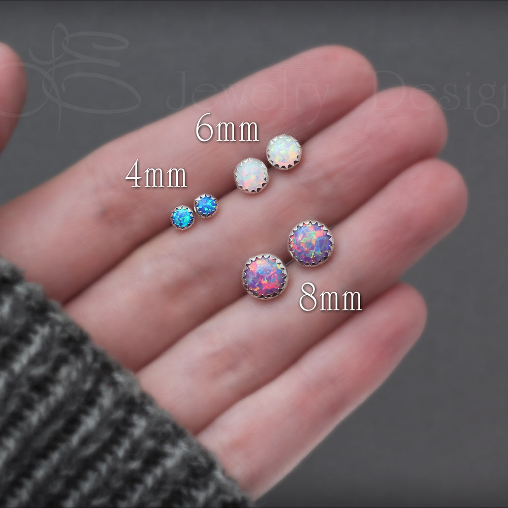 
                  
                    Serrated Opal Stud Earrings (choose size) - LE Jewelry Designs
                  
                