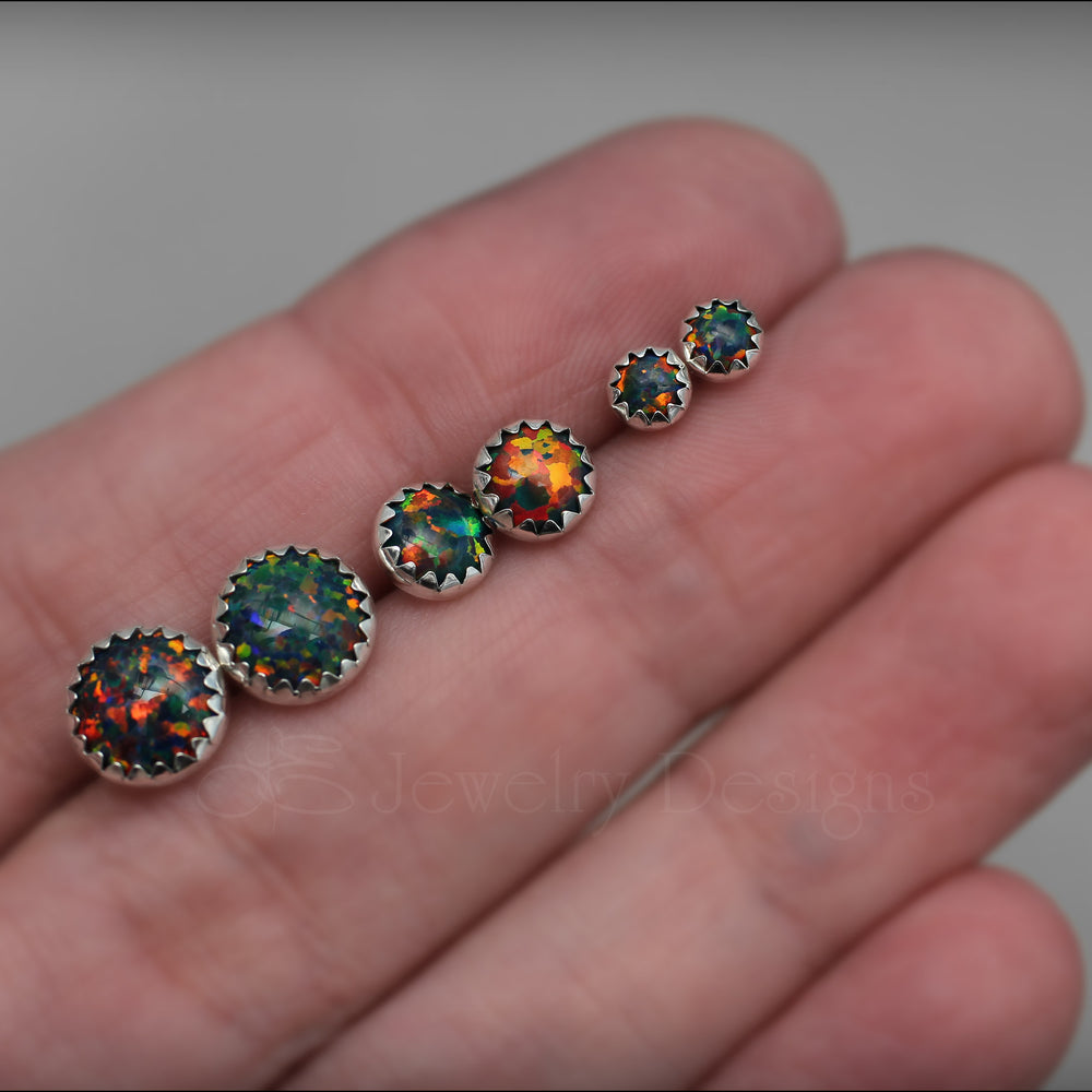 
                  
                    Serrated Opal Stud Earrings (choose size) - LE Jewelry Designs
                  
                