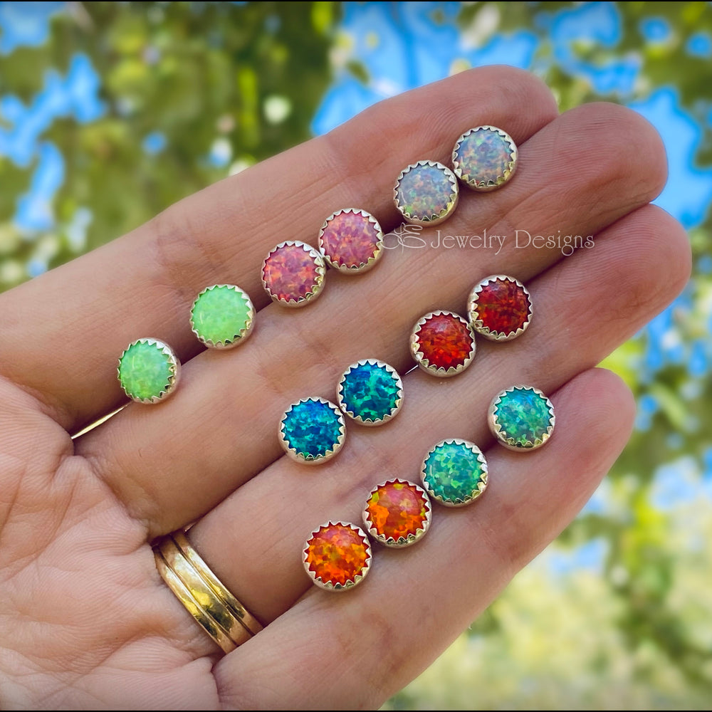 
                  
                    Serrated Opal Stud Earrings (choose size) - LE Jewelry Designs
                  
                