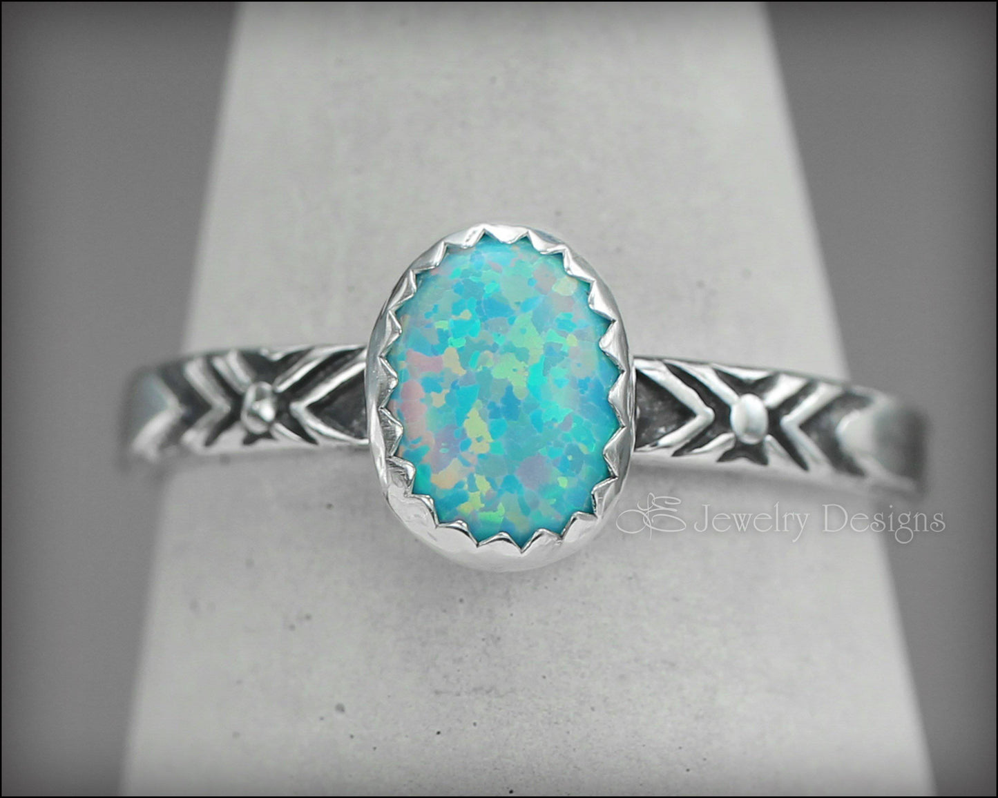 Load image into Gallery viewer, Oval Opal Pattern Ring - (choose color) - LE Jewelry Designs
