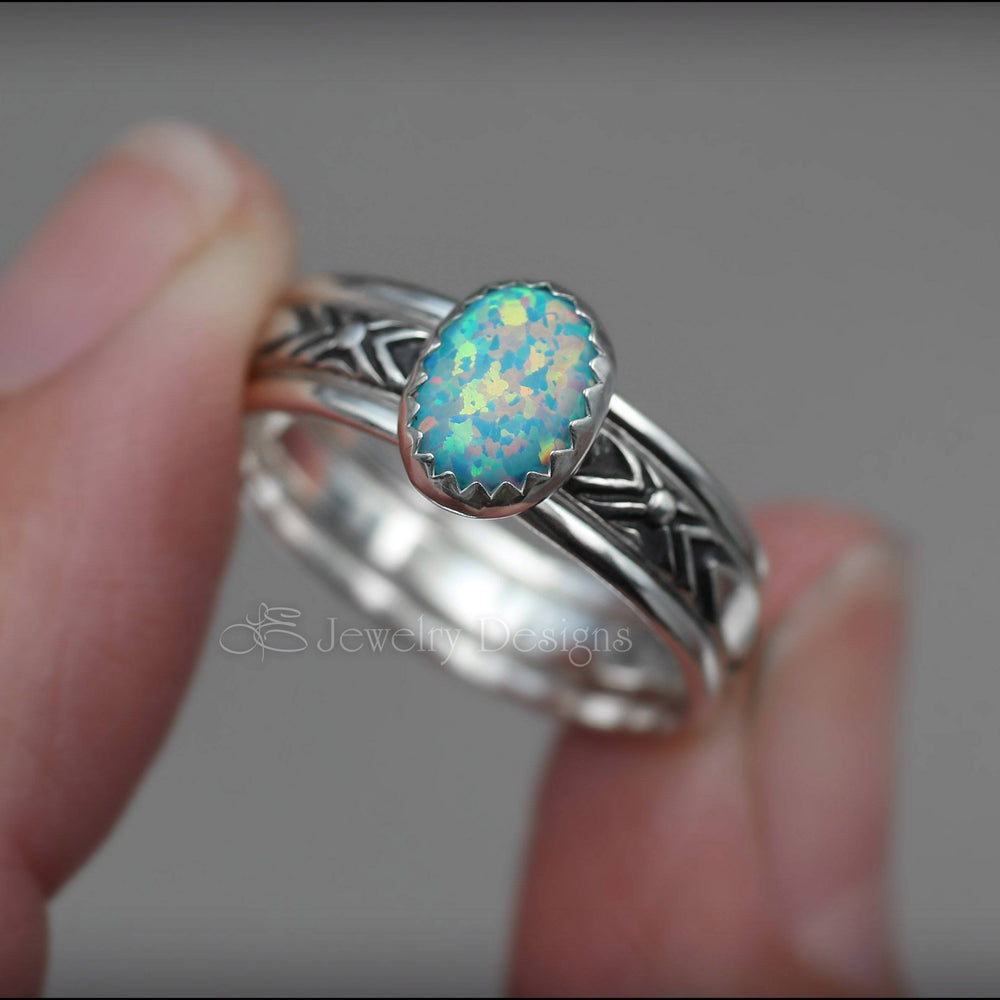 Oval Opal Ring Set - (choose color) - LE Jewelry Designs