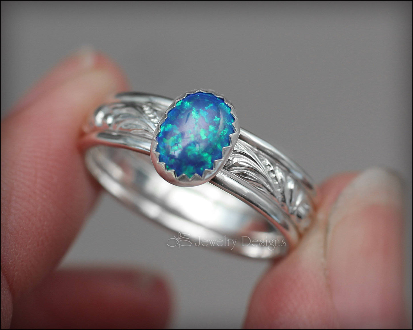 Oval Opal Ring Set - (choose color) - LE Jewelry Designs