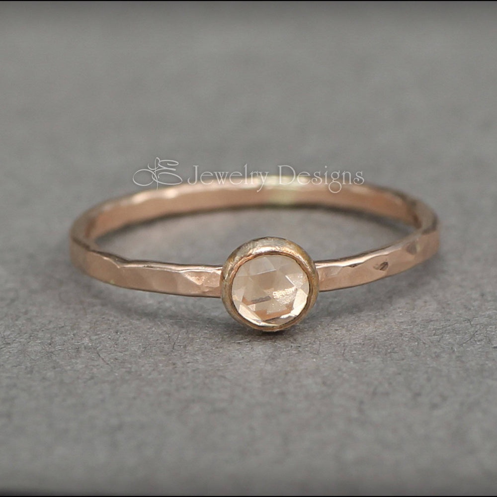 Size 5 - Rose GF White Topaz Ring - LE Jewelry Designs