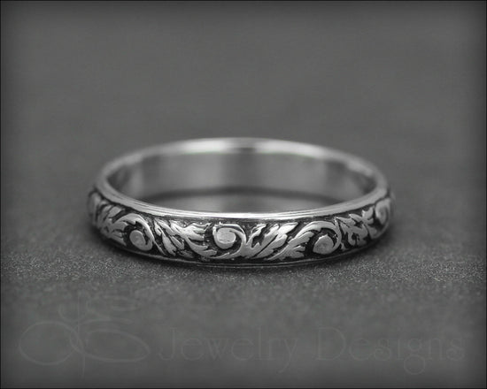 Skinny Sterling Floral Band – LE Jewelry Designs