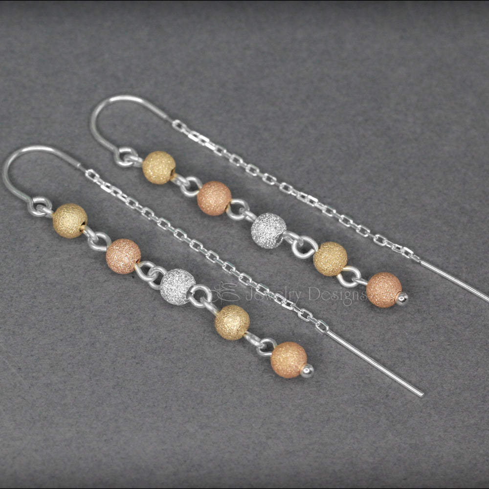 
                  
                    Stardust Threader Earrings (sterling, 14k gold-filled) - LE Jewelry Designs
                  
                