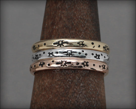 Load image into Gallery viewer, Starry Night Bands - (Sterling, Gold) - LE Jewelry Designs
