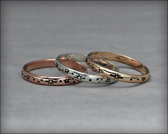 Load image into Gallery viewer, Starry Night Bands - (Sterling, Gold) - LE Jewelry Designs
