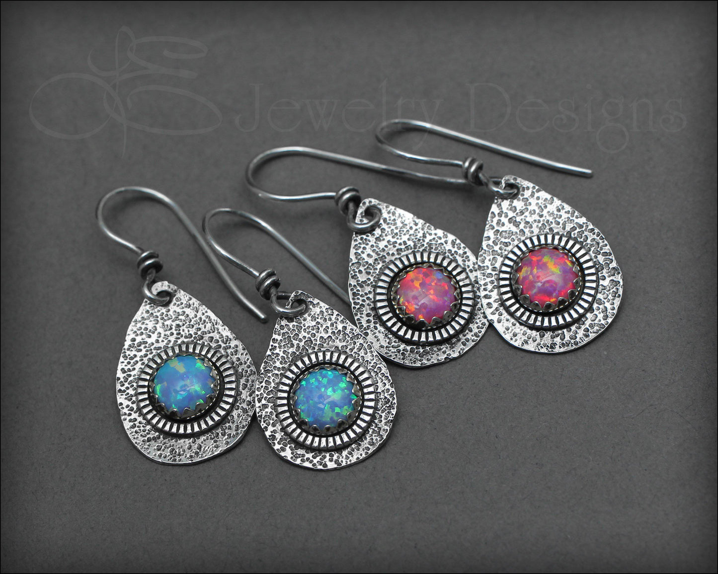Artisan Opal Teardrop Earrings - LE Jewelry Designs