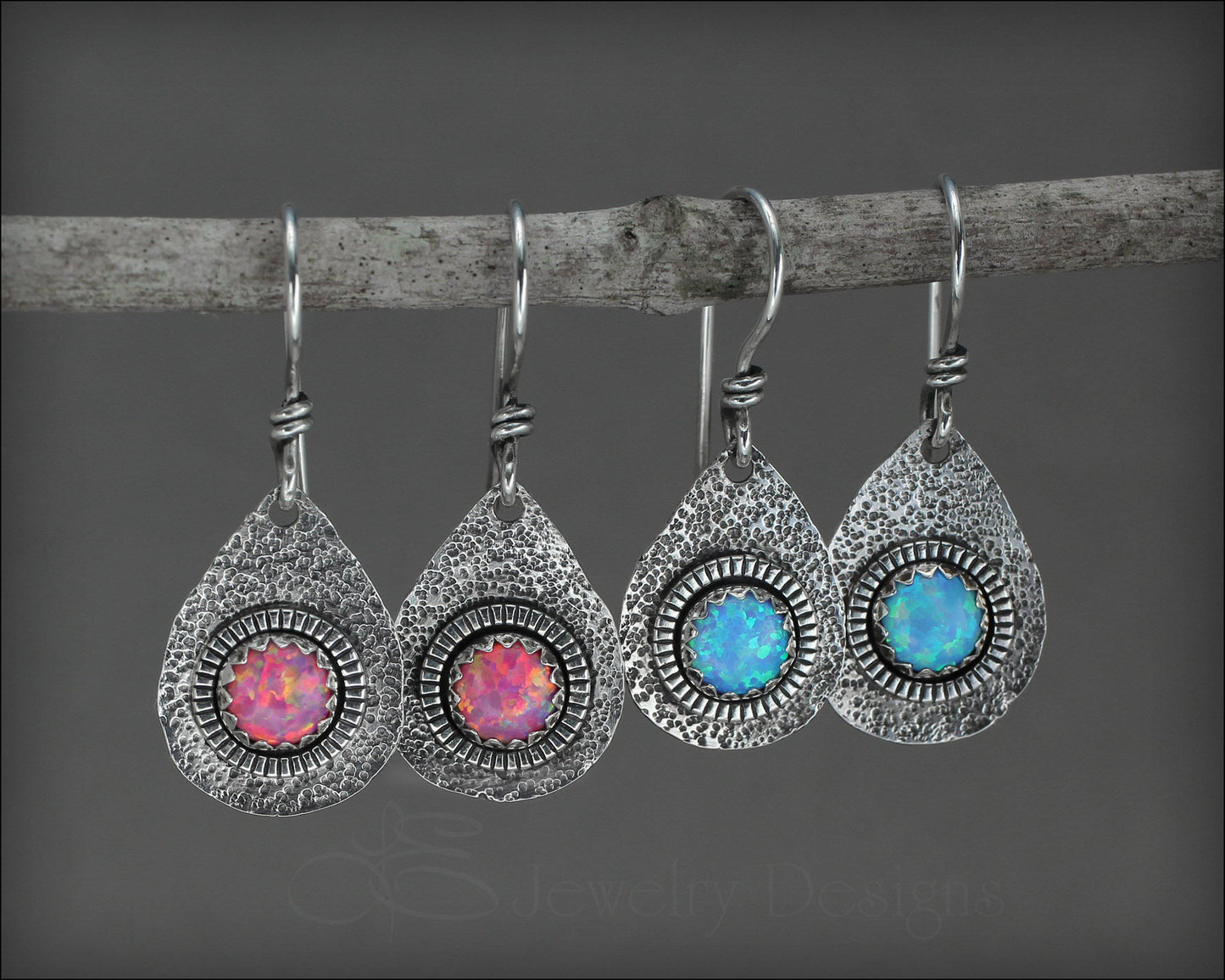 Artisan Opal Teardrop Earrings - LE Jewelry Designs
