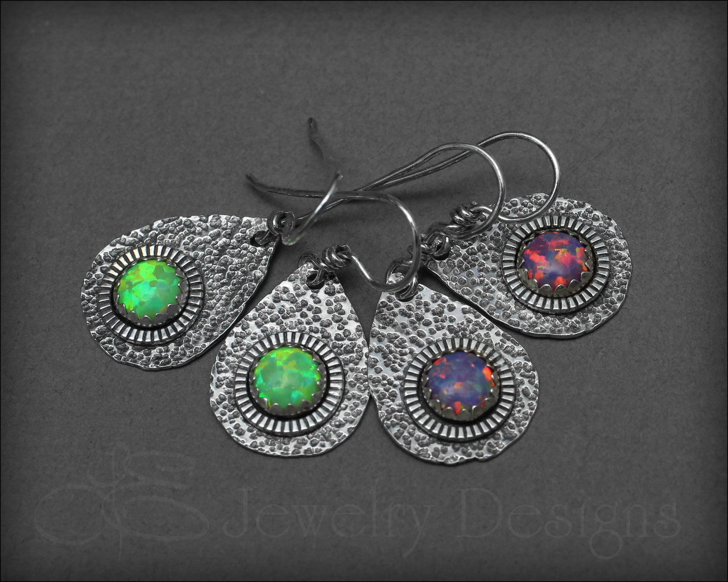 Artisan Opal Teardrop Earrings - LE Jewelry Designs