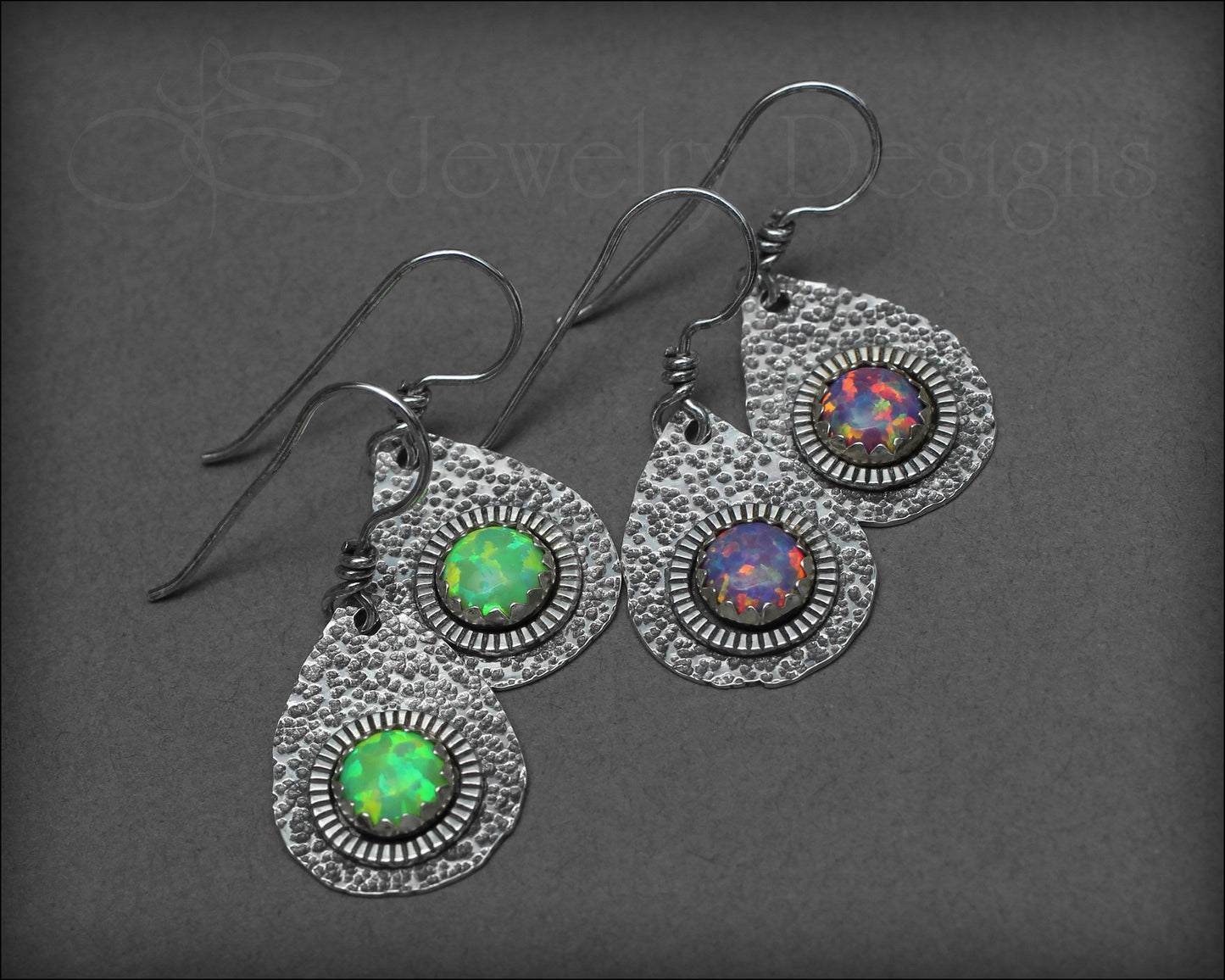 Artisan Opal Teardrop Earrings - LE Jewelry Designs