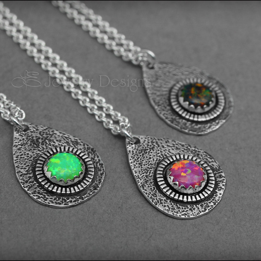 
                  
                    Opal Artisan Teardrop Necklace - (choose color) - LE Jewelry Designs
                  
                