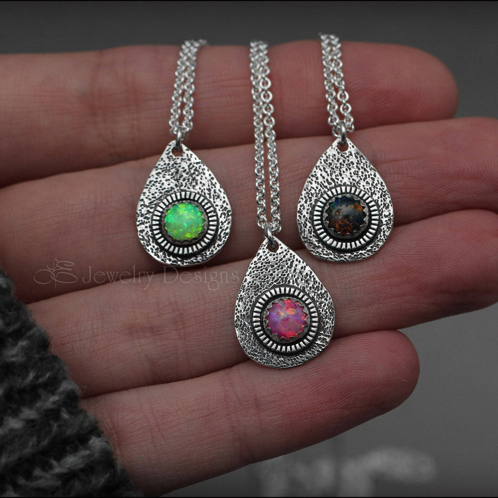 
                  
                    Opal Artisan Teardrop Necklace - (choose color) - LE Jewelry Designs
                  
                