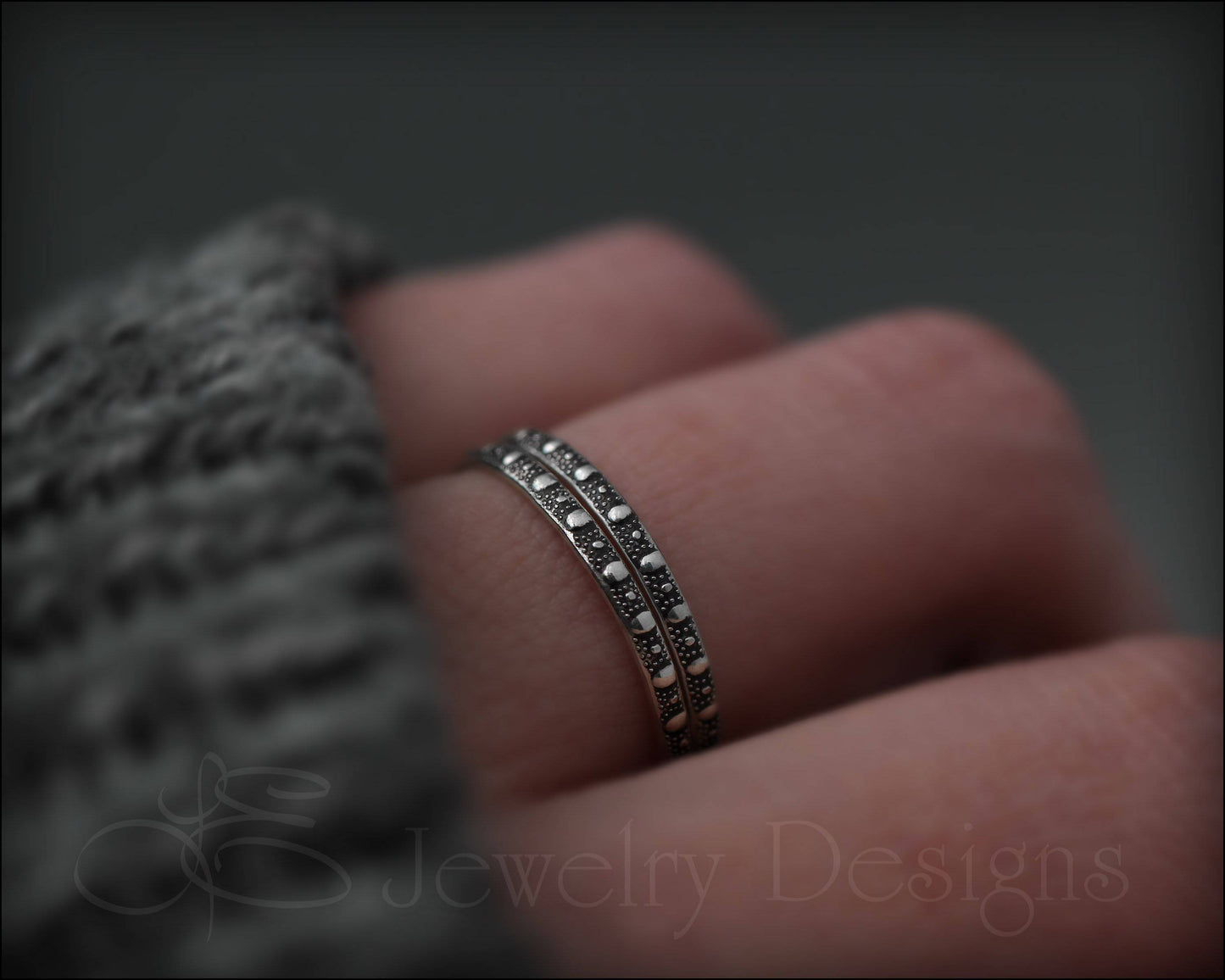 Thin Dotted Stacking Ring - LE Jewelry Designs