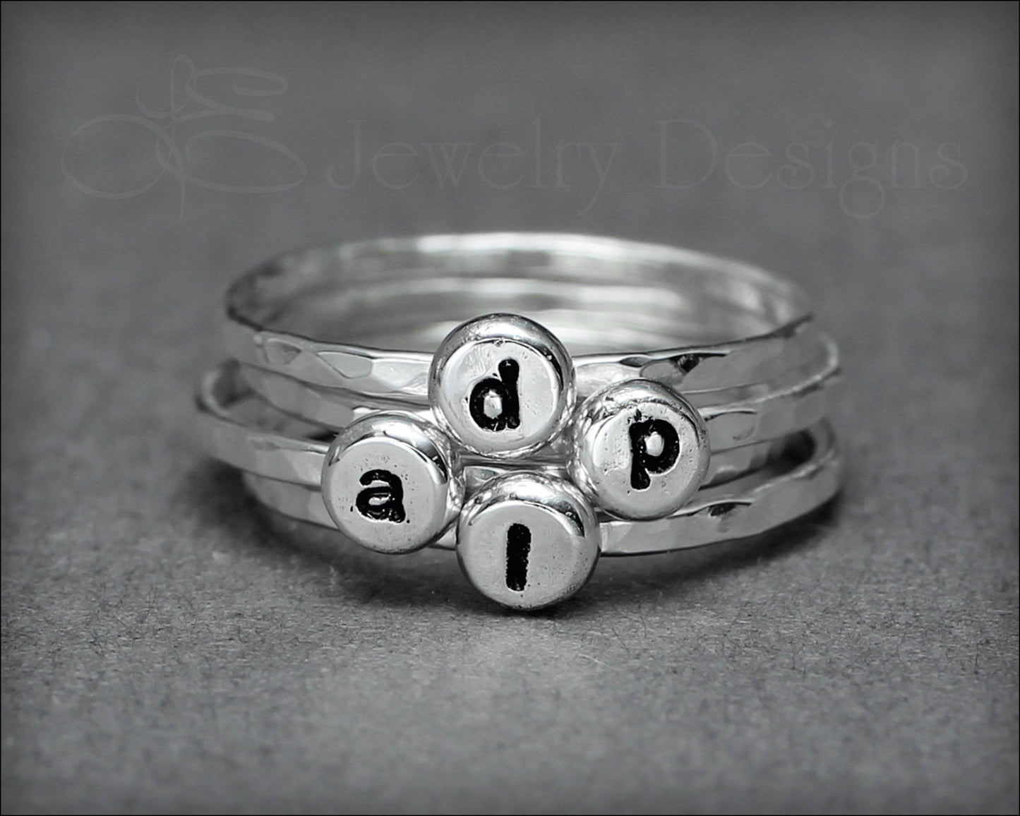 Tiny Initial Ring - LE Jewelry Designs