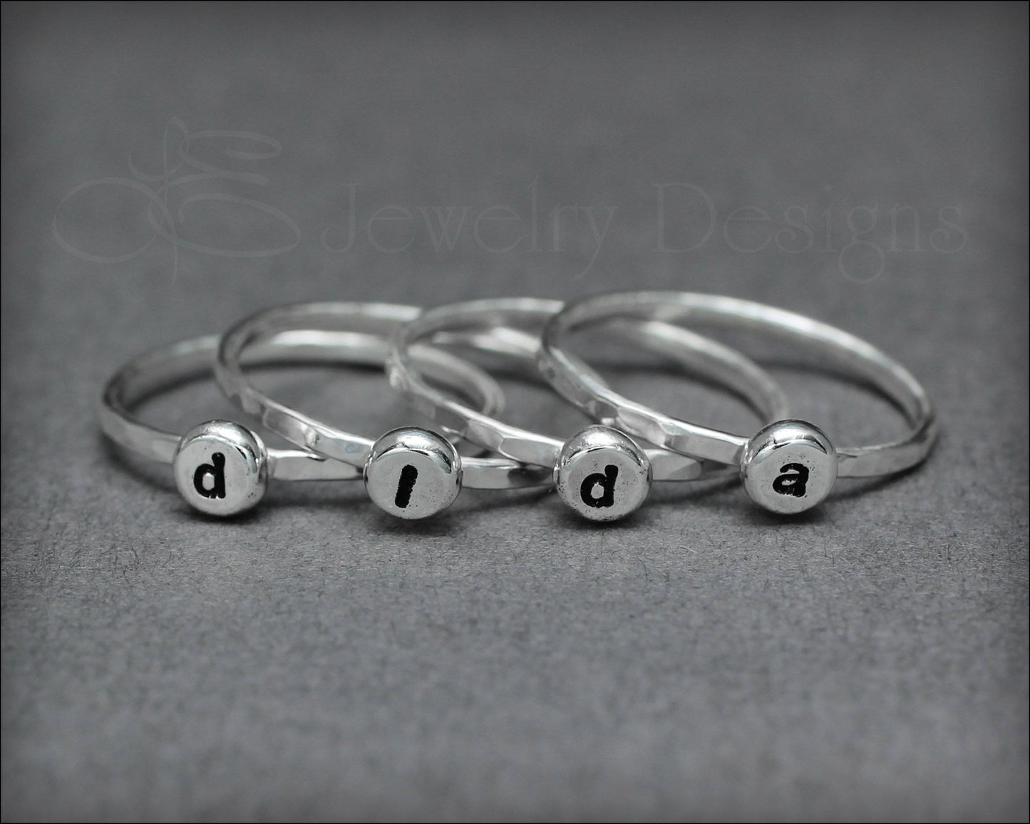 Tiny Initial Ring - LE Jewelry Designs