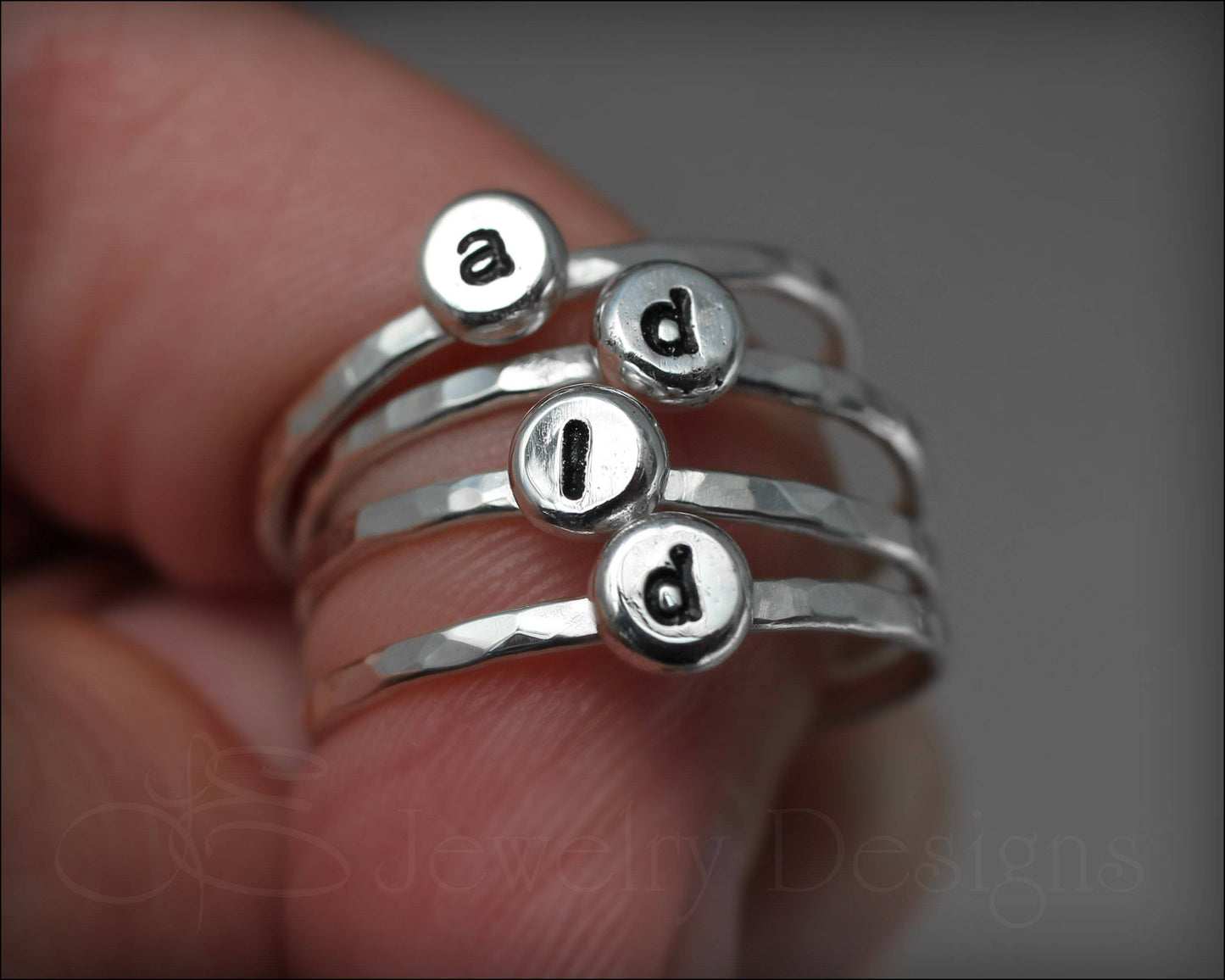 Tiny Initial Ring - LE Jewelry Designs