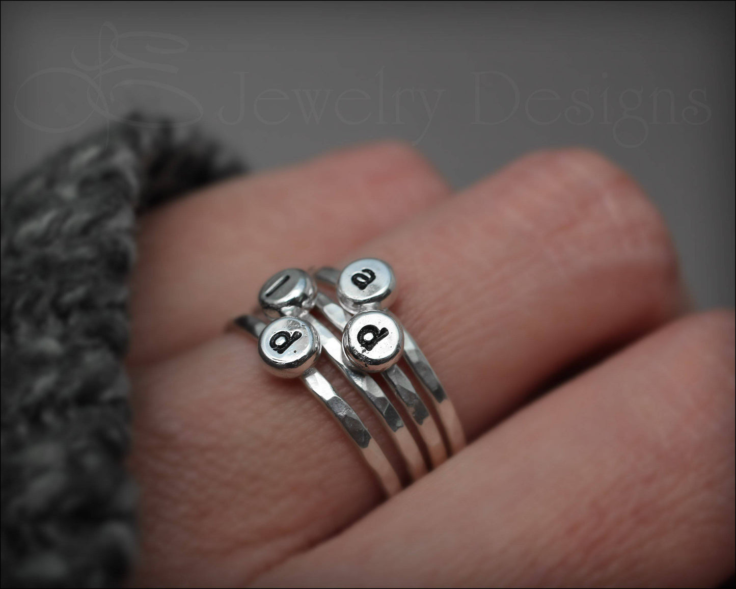Tiny Initial Ring - LE Jewelry Designs