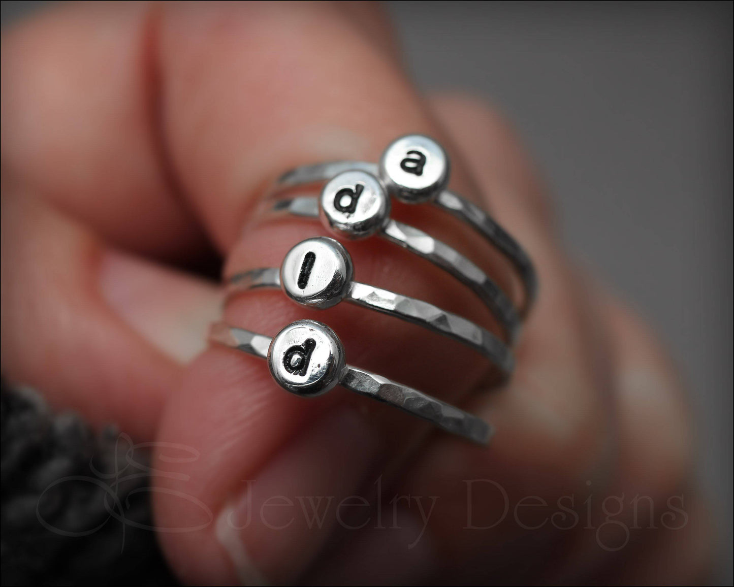 Tiny Initial Ring - LE Jewelry Designs