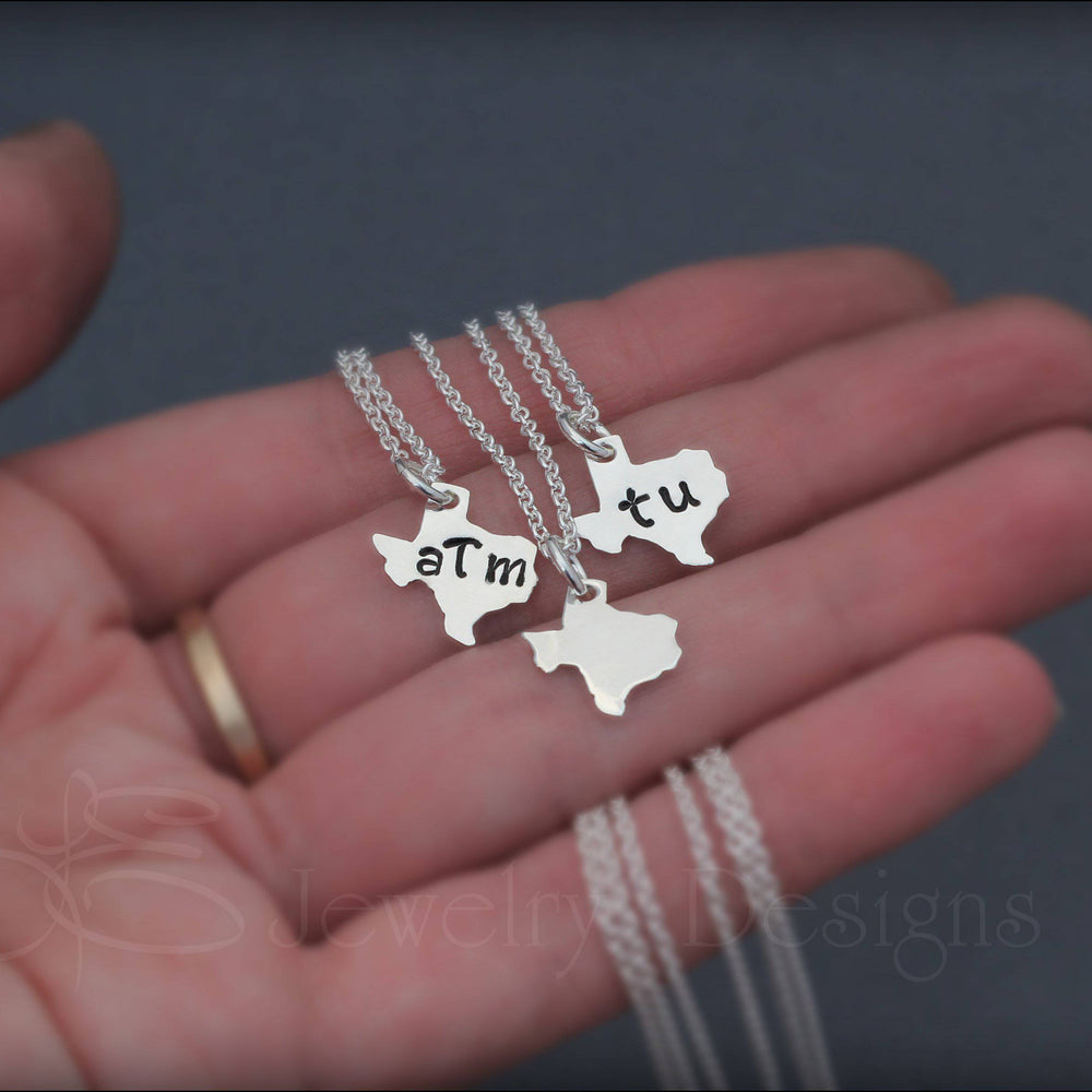 Tiny Sterling Silver Texas Necklace - LE Jewelry Designs