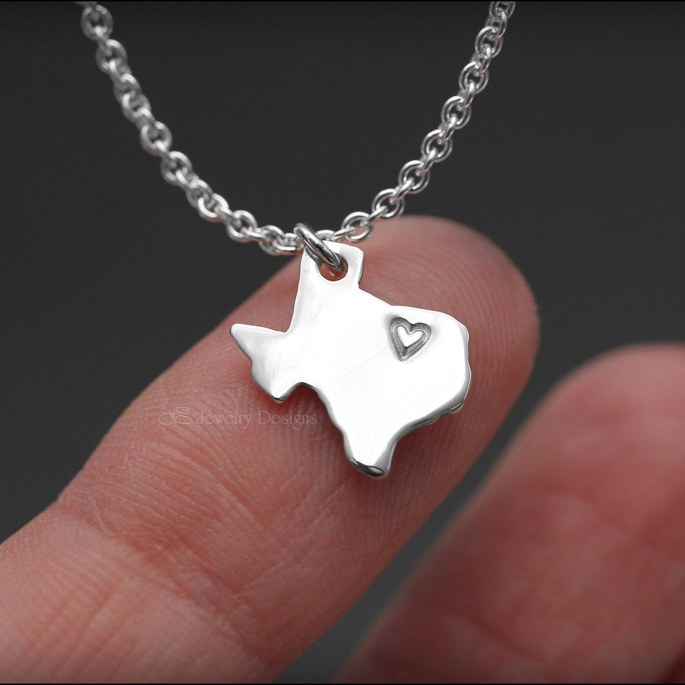 Tiny Sterling Silver Texas Necklace - LE Jewelry Designs