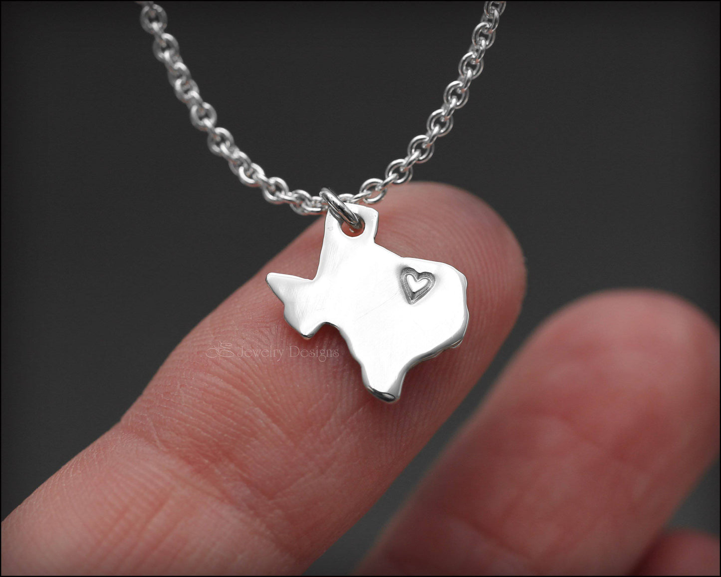 Tiny Sterling Silver Texas Necklace - LE Jewelry Designs